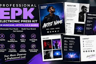 design professional epk electronic press kit for musicians artists djs and bands