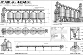 design grain processing plant floor plans and industrial cad blueprints
