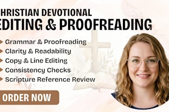 edit and proofread your christian devotional, devotional book, and manuscript