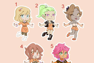 five chibis adoptables, autumn