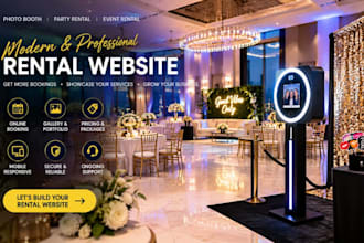 design party rental website, photo booth, event rental website, rental website
