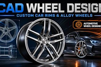 design car and bike rims on cad, or automotive wheel designer