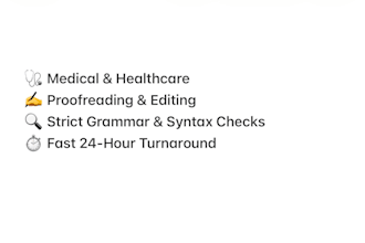 proofread, edit, or type your medical and healthcare text