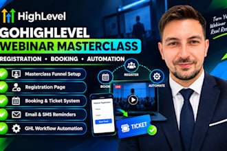 setup gohighlevel webinar masterclass registration ghl booking automation