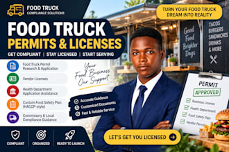 prepare food truck permits, vendor licenses and food safety plan