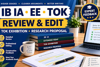 review and edit your ib ia, extended essay, toks exhibition, and rp