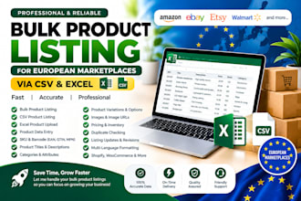 bulk product listing for kaufland zalando eu marketplaces via CSV excel zolando