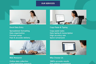 do accurate data entry, copy paste and excel data typing