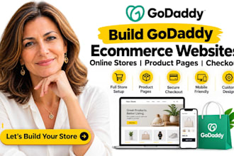 build godaddy ecommerce websites online stores product pages and checkout