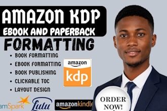 do book formatting, paperback formatting, kdp formatting and ebook formatting