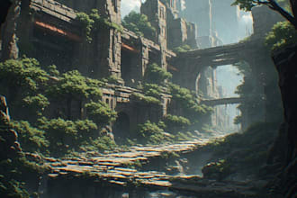create environment concept arts for movies, games, etc