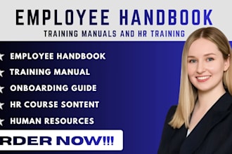 create a professional training manual employee handbook and workbook