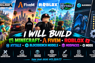 build minecraft fivem server plugin modpack blockbench models hytale mod roblox