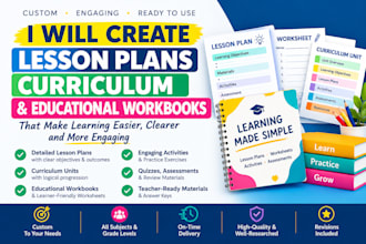 develop academic lesson plans curriculum and educational workbooks
