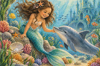 create wonderful mermaid childrens book illustrations