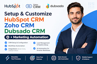 setup customize hubspot crm zoho crm setup dubsado crm marketing automation