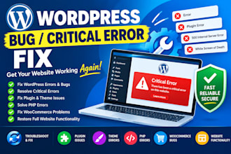 fix wordpress errors, bugs, critical errors and website issues