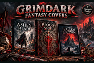 design a grimdark fantasy book cover for kdp kindle and paperback