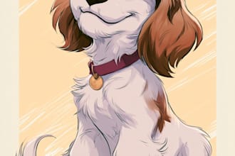 draw a disney pet portrait illustration