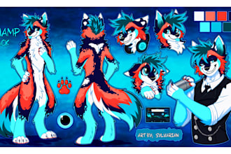 draw furry reference sheet furry ref sheet fursona ref sheet anthro ref sheet
