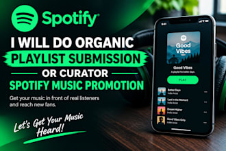 do organic playlist submission or curator spotify  music promotion