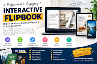 create an interactive flipbook, digital brochure, catalog or magazine