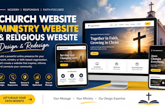 design and redesign church website, ministry website and religious website
