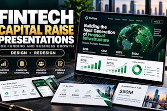 design fintech capital raise presentations for funding and business growth