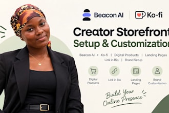 setup and customize your beacon ai and kofi creator storefront