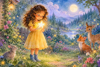 illustrate children storybook picture book watercolor book cover illustration
