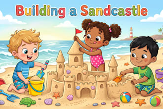 christian children story book illustration, christian children book illustration