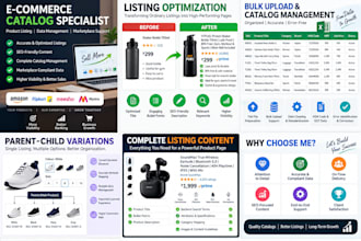 create and optimize amazon product listings and catalog
