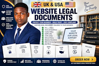 write website terms and conditions, privacy policy, gdpr, ccpa legal document