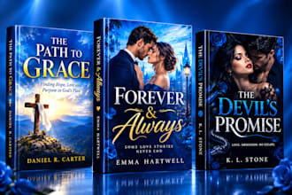 design christian book cover, romance book cover and dark romance book cover