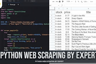 do python web scraping, data extraction, and web data collection