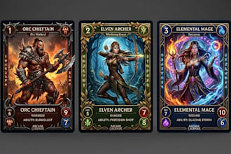 create custom game card art, trading cards and tcg designs