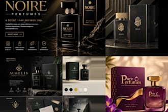 design a perfume logo and packaging label design