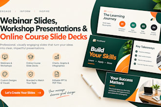 design webinar slides, workshop presentations, online course slide decks