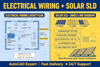 do electrical wiring diagram sld and solar system diagram in autocad