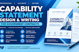 design a professional capability statement for government contracts