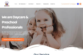 design kindergarten website preschool daycare website or childcare website