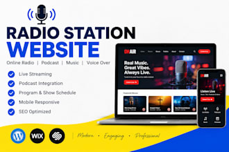 radio station website, online radio, podcast, music website