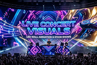 create vj loop, concert visuals, led wall, led screen, stage show and dj visuals