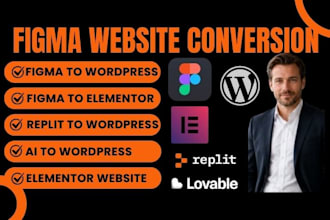 convert figma lovable ai replit durable to wordpress edtable with elementor