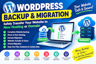 backup and migrate wordpress website to new hosting or domain
