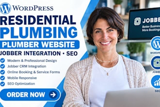 design wordpress residential plumbing plumber website jobber integration SEO
