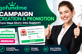 create gofundme crowdfunding campaign for donations, supporters with promotion