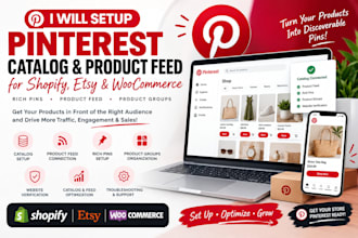 setup pinterest catalog, rich pins and product feed for shopify etsy woocommerce