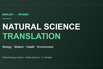 translate your biology and natural science content into spanish