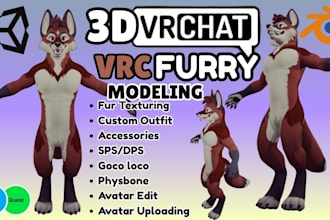 fix, optimize, edit, upload, create custom vrchat avatar, vrc model, furry nsfw